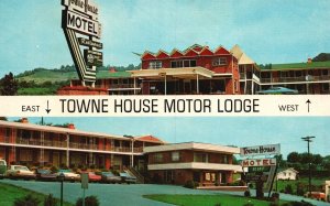 Towne House Motor Lodges Restaurant Clarksburg West Virginia WV Vintage Postcard