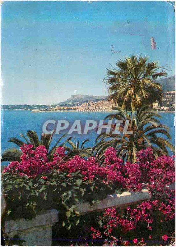 Modern Postcard The Wonderful sites the French Riviera Menton (A M) Vue Gener...