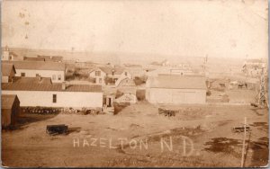 Real Photo Postcard Overview of Hazelton, North Dakota