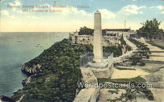 Bateria Antigua y Obelisco en la Caban Habana Cuba, Republica De Cuba Unused 