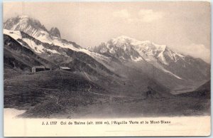 Postcard - Aiguille Verte and Mont-Blanc, Col de Balme