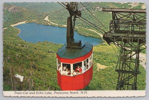 Franconia Notch New Hampshire~Tram-Car & Echo Lake~Continental Postcard