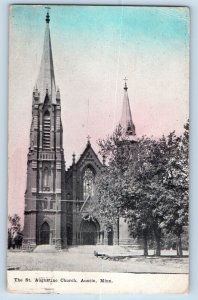 Austin Minnesota MN Postcard St. Augustine Church Chapel c1910 Vintage Antique