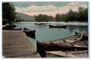 1911 Boating at Riverhurst Park on W.N.Y. & P. Traction Co's Lines NY Postcard