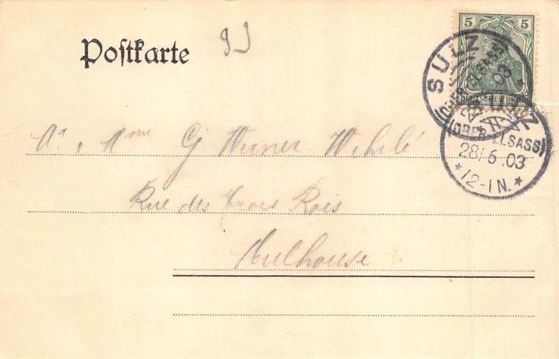 L075 Germany 1903 Sulz Restaurant Railway Station postcard