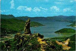 Hong Kong Shatin Woman's Rock Postcard used 1970s