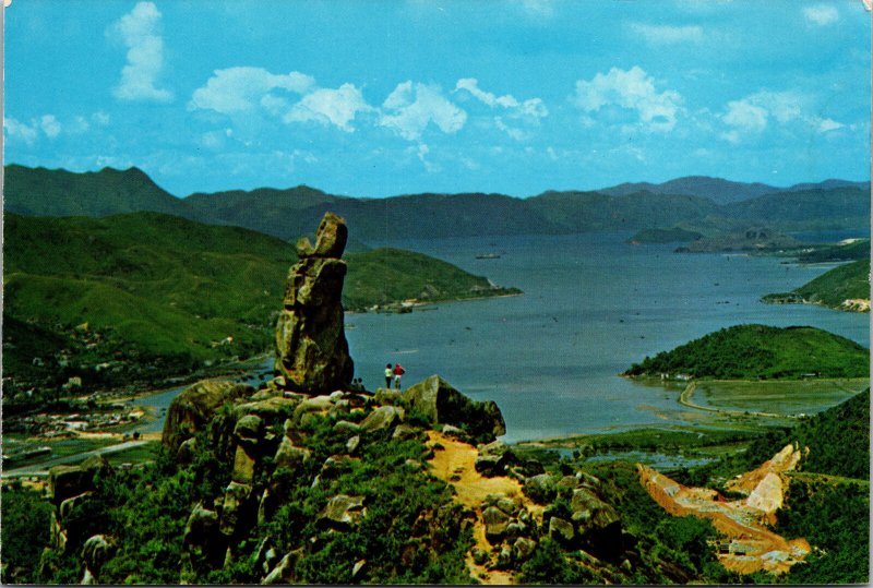 Hong Kong Shatin Woman's Rock Postcard used 1970s