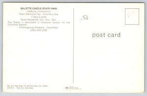 Hadlyme Connecticut~Gillette Castle Staet Park~Interior~Fireplace~1950s Postcard