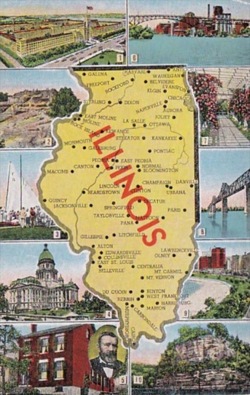 Map Of Illinois & Multiple Views