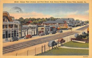 Norfolk Virginia Ocean View avenue and First Street vintage pc DD7272