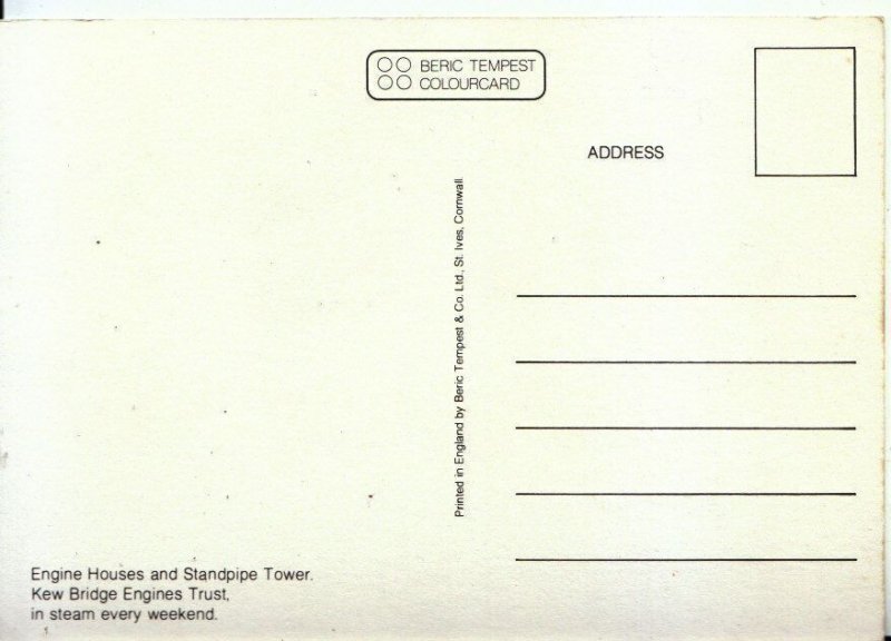 London Postcard - Engine Houses & Standpipe Tower, Kew Bridge Engines Ref 6932A 