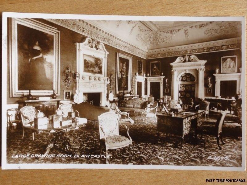 c1934 RPPC - Large Drawing Room - Blair Castle