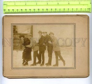 207969 USA New York City SKATING men Vintage cabinet photo