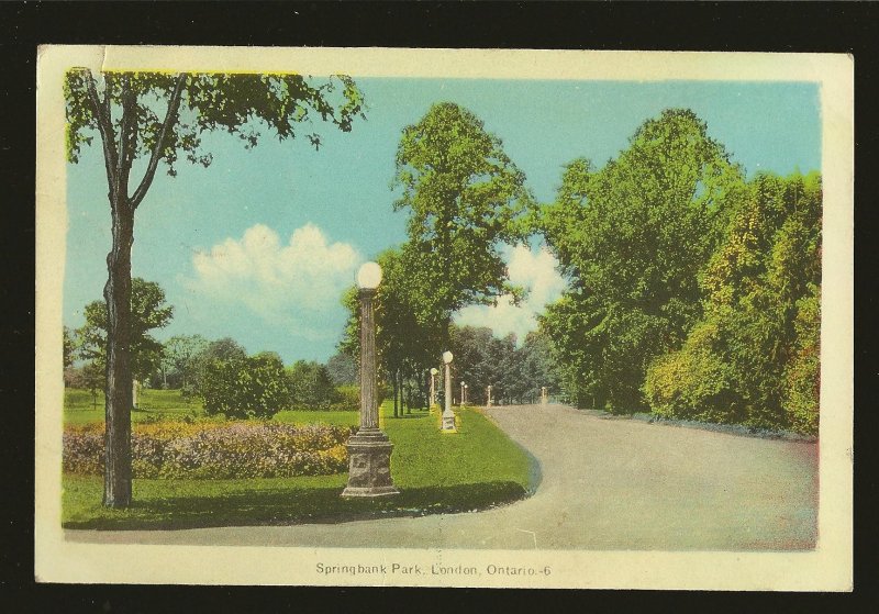 Postmarked 1946 Strathroy Ont Springbank Park London Ontario Color Postcard