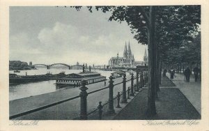 Germany sail & navigation themed postcard Koln Rhein transport barge dock