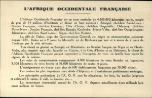 Africa Gold Coast 1924 Statistics on Back Postcard Size