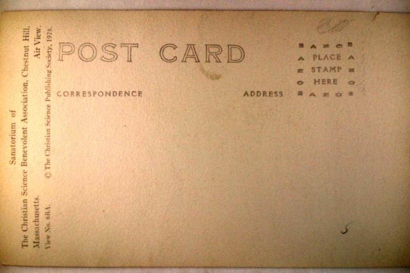 1928 rppc CHRISTIAN SCIENCE SANITORIUM Chesnut Hill Massachusetts MA card v0601