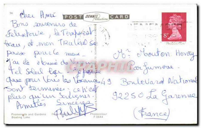 Old Postcard Promenade and Gardens Boating Lake Felixstowe