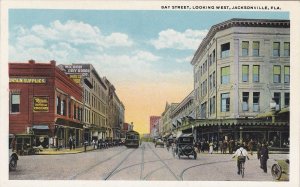 Florida Jacksonville Trolley On Bay Street Looking West sk6056