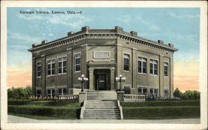 Lawton Oklahoma OK Carnegie Library Vintage Postcard