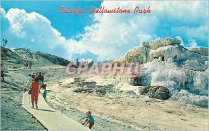 Postcard Modern Colorful Yellowstone Park Mammoth Hot Springs Terrace