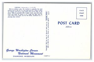 Cardinal George Washington Carver National Monument Diamond Missouri Postcard 