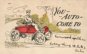 EARLY AUTOMOBILE 1906 UNDIVIDED ANTIQUE POSTCARD
