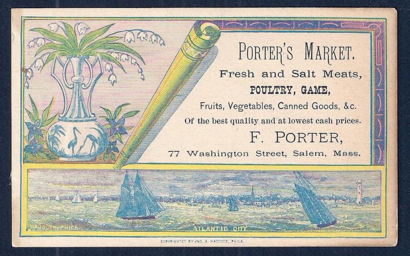 VICTORIAN TRADE CARD Porters Meat Market