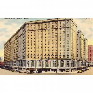 Linen Postcard -Statler Hotel - Boston,Massachusetts