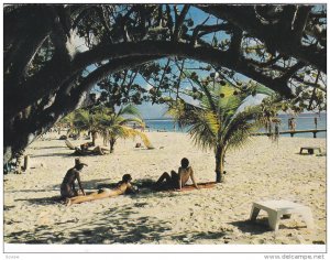 Beach Scene, Plage de la Caravelle, Guadeloupe, Antilles, 50-70´s