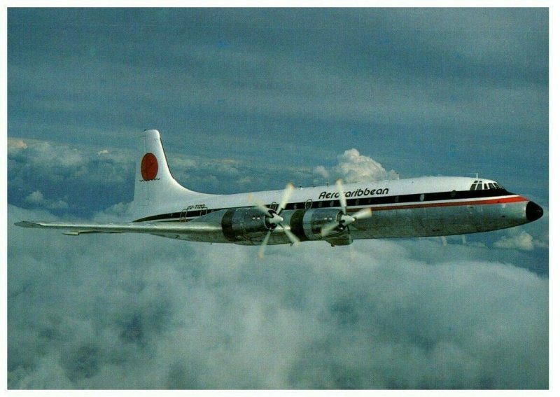 Aerocaribbean Bristol Britania 253 Airplane Postcard