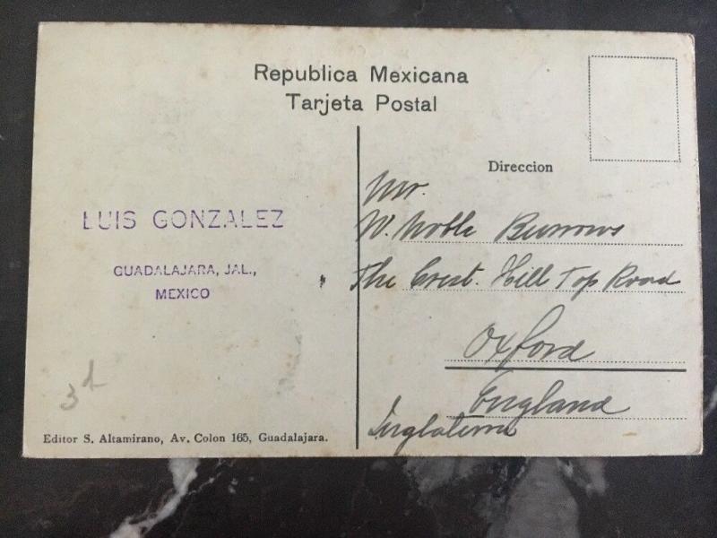 1927 Guadalajara Mexico  Picture Postcard #12 Reforma Colony To Oxford England