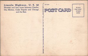 Postcard Lincoln Highway Bridge Mississippi River Clinton Iowa IA