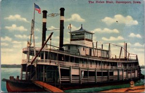 Postcard The Helen Blair in Davenport, Iowa