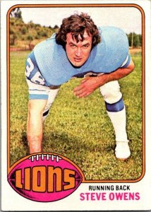 1976 Topps Football Card Steve Owens Detroit Lions sk4629