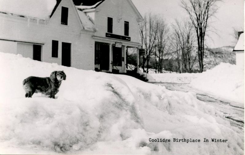 VT - Plymouth. President Calvin Coolidge Birthplace in Winter.   *RPPC