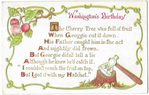 George Washington's Birthday The Cherry Tree Was Full of Fruit Chopped Down