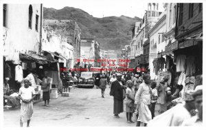 Yemen, Aden, RPPC, Native Bazaar, Crater, Ketchian Photo