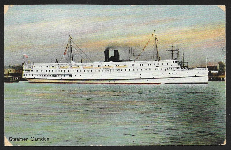 Steamer Camden At Sea Used c1910