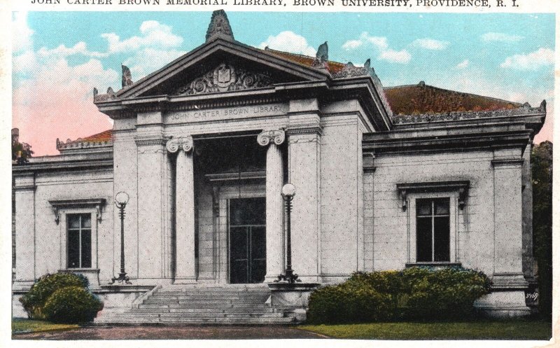 Vintage Postcard John Carter Memorial Library Brown University Providence RI