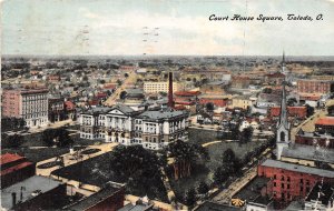 Toledo Ohio 1908 Postcard Aerial View With Court House