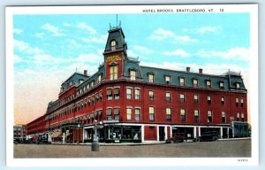 BRATTLEBORO, Vermont VT ~ Roadside HOTEL BROOKS Windham County 1930s Postcard