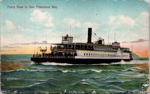 Postcard Ferry Boat in San Francisco Bay, California 