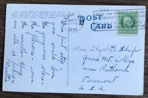 Postcard Used “Thatched Huts” Cuba PM/1936 L31