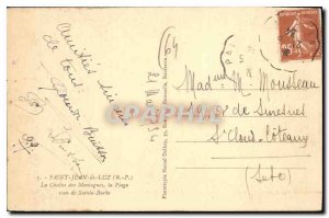 Old Postcard Saint Jean de Luz (B P) La Chaine des Montagnes Beach views of S...