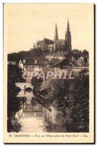 Postcard Old Chartres View Eure taken to the New Bridge