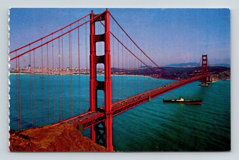 Golden Gate Bridge Suspension Bridge Postcard UNP VTG Plastichrome Unused 