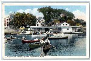 1917 Canoe Club And Livery Massasoit Lake Springfield Massachusetts MA Postcard