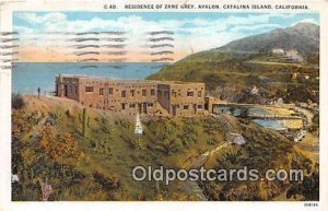 Residence of Zane Grey Catalina Island, CA, USA 1927 light postal marking on ...