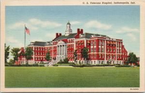 US Veterans Hospital Indianapolis IN Indiana Unused DeWolf Linen Postcard F2